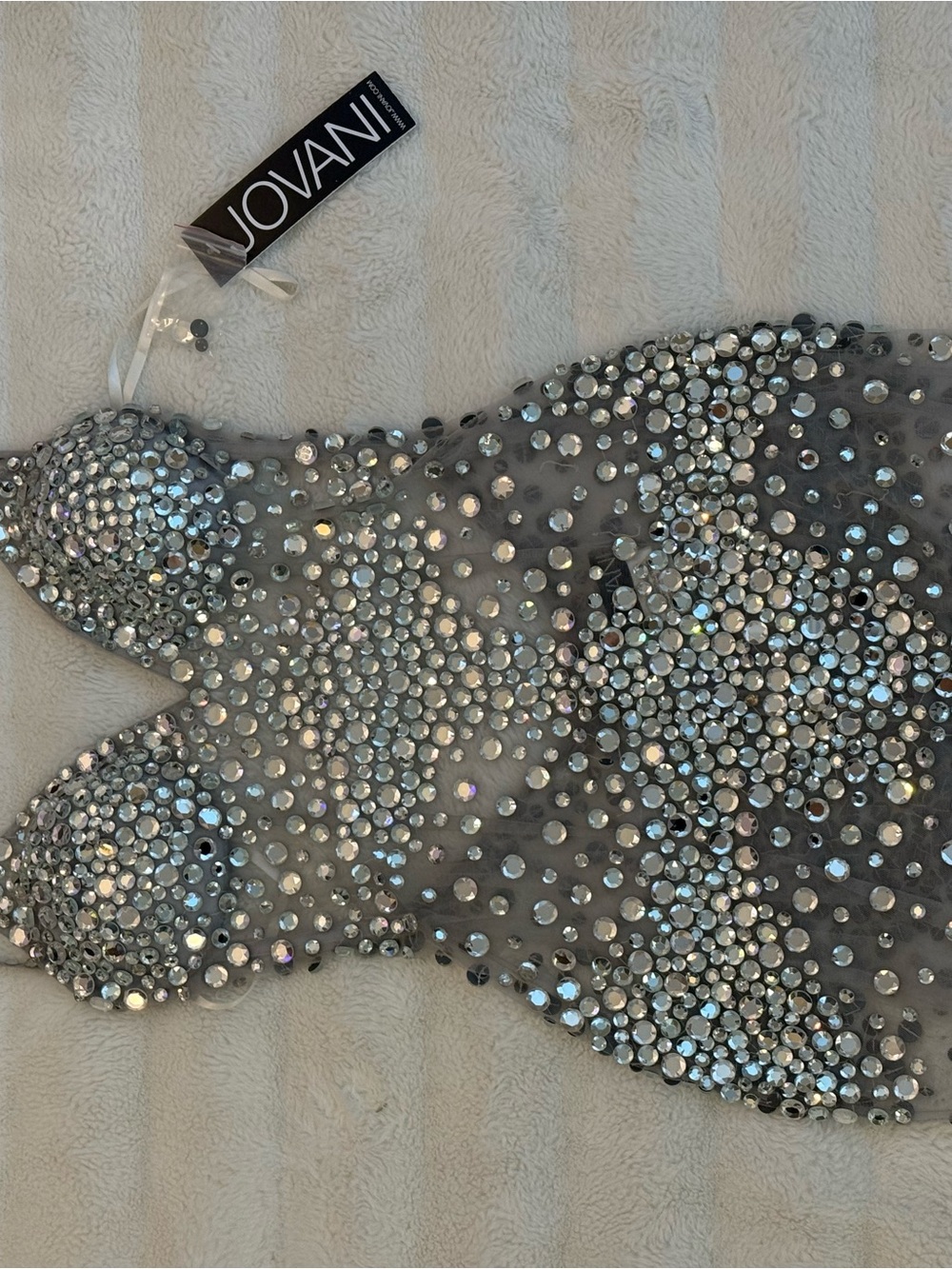 Jovani Silver Crystal-Embellished Dress - Picture 3 of 5